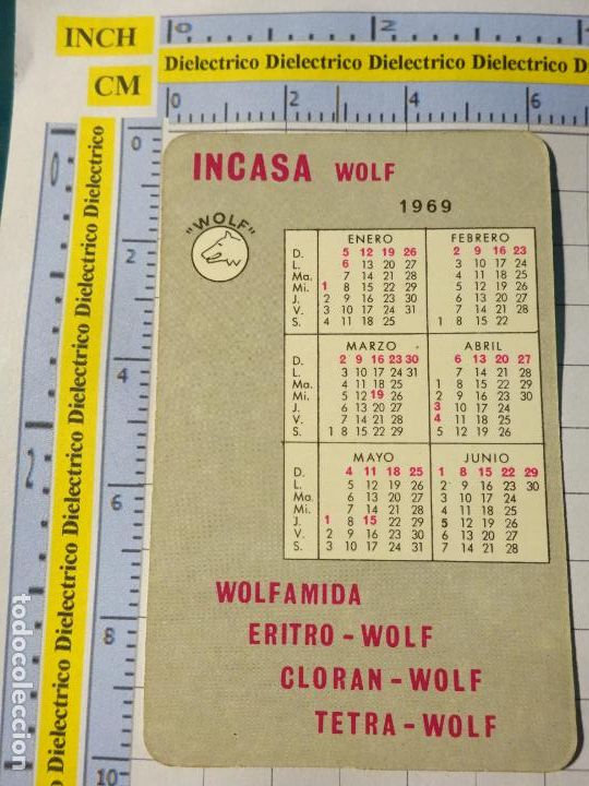 Collezionismo Calendari: CALENDARIO DE BOLSILLO. A&Ntilde;O 1968 1969. INCASA WOLF