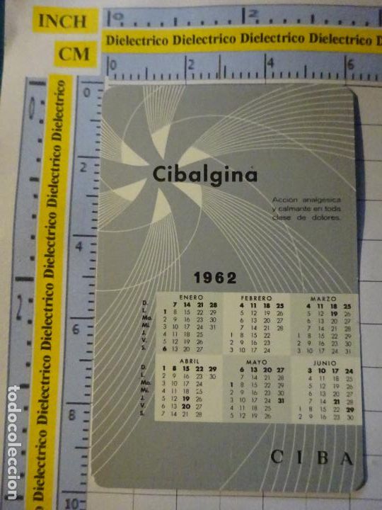 Coleccionismo Calendarios: CALENDARIO DE BOLSILLO. A&Ntilde;O 1961 1962. MEDICINAS MEDICAMENTOS CIBA CIBALGINA