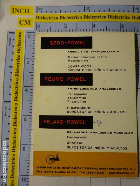 Coleccionismo Calendarios: CALENDARIO DE BOLSILLO. A&Ntilde;O 1963. MEDICINAS MEDICAMENTOS. SEDO POWEL REUMO POWEL RELAXO POWEL