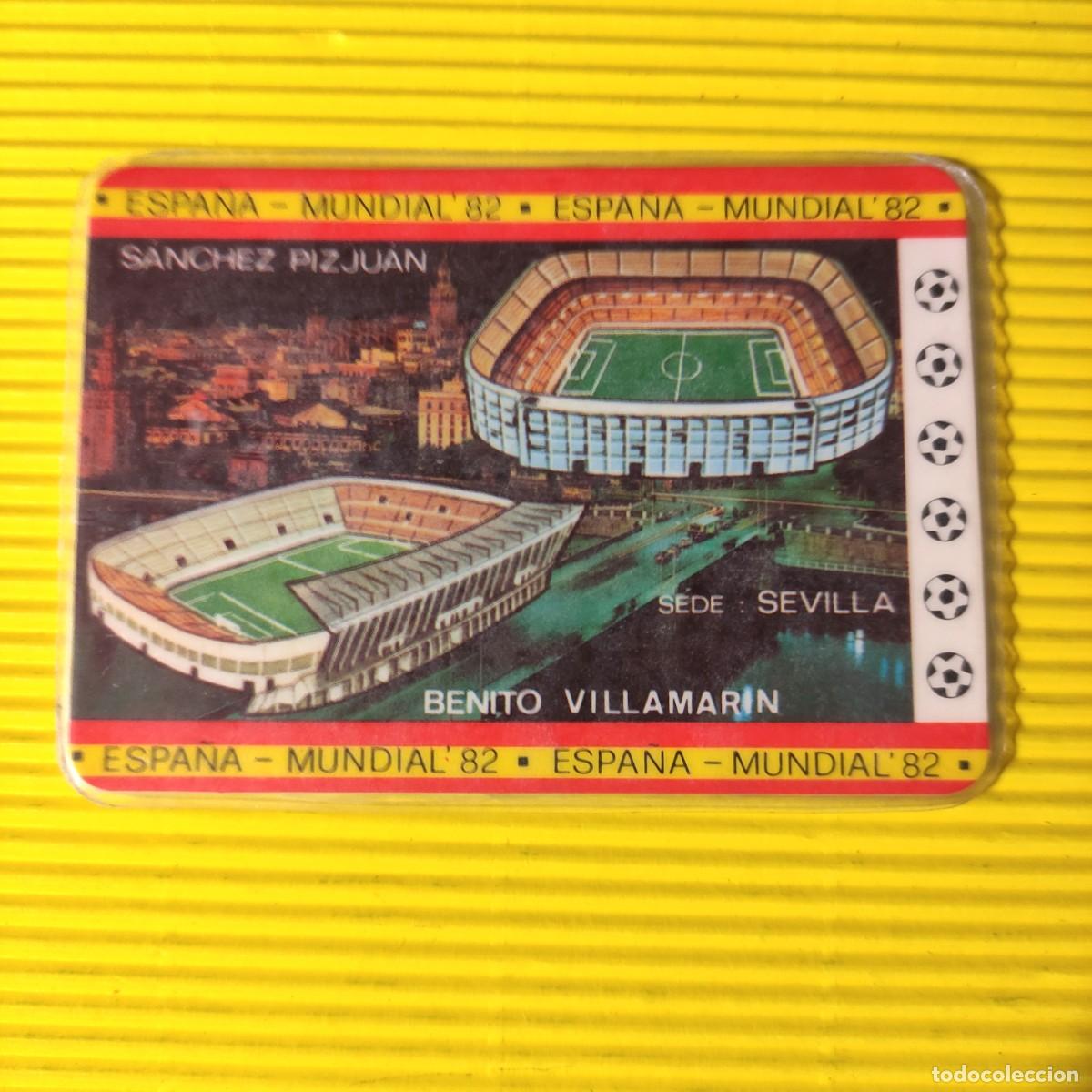 Coleccionismo calendarios: CALENDARIO FUTBOL * MUNDIAL 82 *1982* ESTADIO BENITO VILLAMARIN *EST. SANCHEZ PIZJUAN* PLASTIFICADO