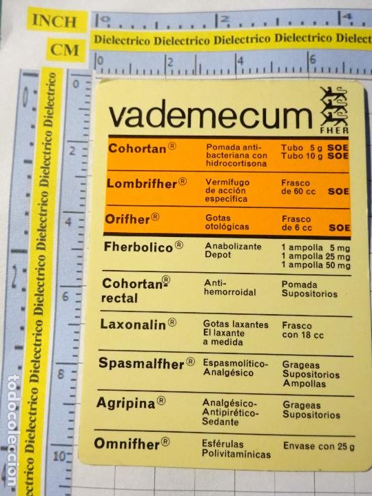 Coleccionismo Calendarios: CALENDARIO DE BOLSILLO. MEDICINAS MEDICAMENTOS. A&Ntilde;O 1965 1966 VADEMECUM FHER 26