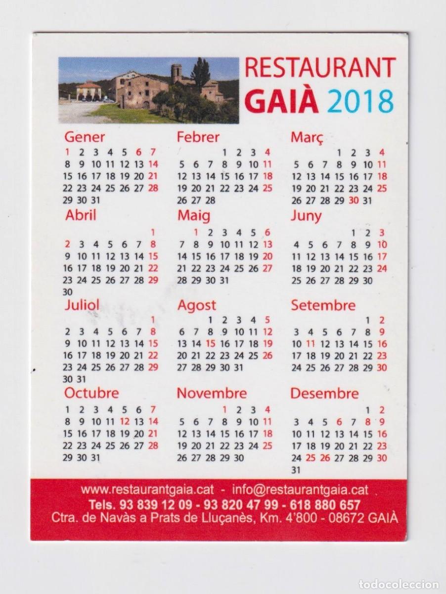 Coleccionismo Calendarios: CALENDARIO DE A&Ntilde;O 2018 / 19 EN PUBLICIDAD DE RESTAURANTE GAI&Aacute; GAJA EN CATALAN