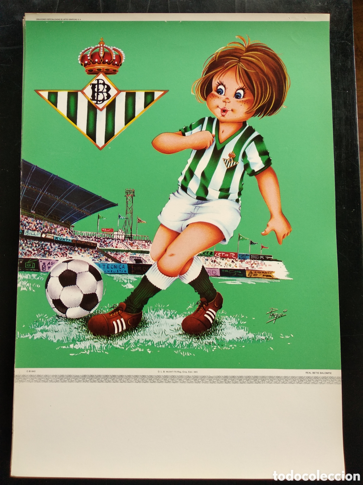 Coleccionismo Calendarios: Hoja de calendario de pared futbol Real Betis sin usar