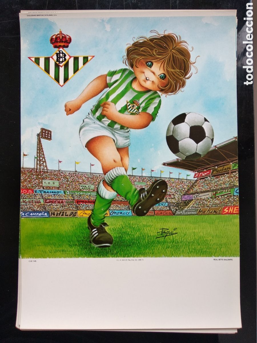 Coleccionismo Calendarios: Hoja de calendario de pared futbol Real Betis sin usar