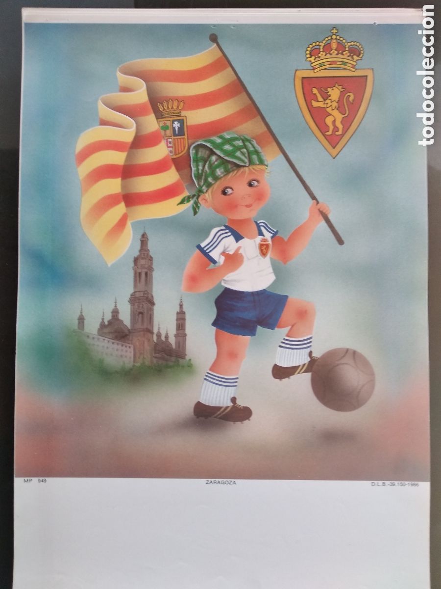 Sammeln von Kalendern: Hoja de calendario de pared futbol Real Zaragoza sin usar