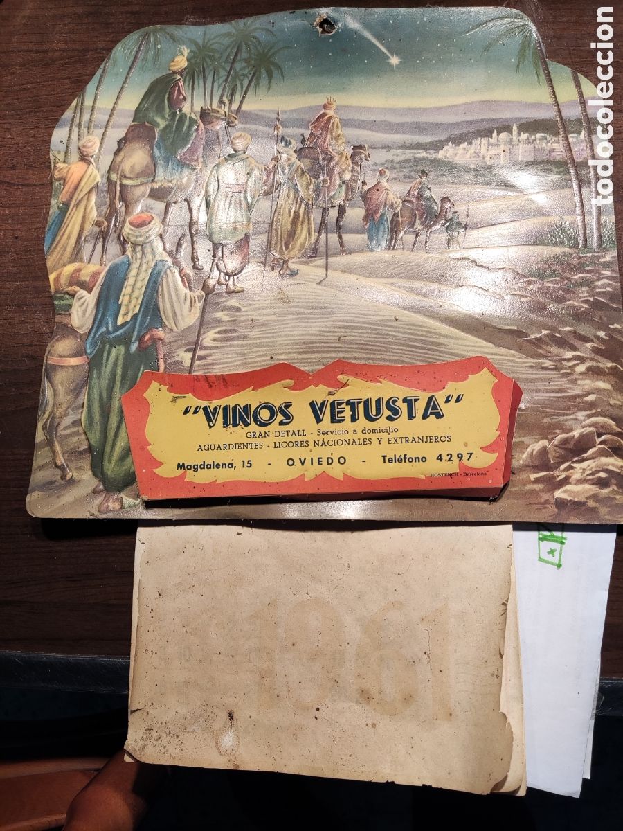 Coleccionismo Calendarios: Calendario de Oviedo, publicidad de vinos Vetusta