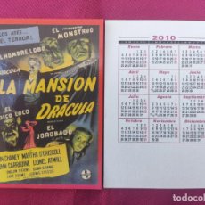 Coleccionismo Calendarios: CALENDARIO PUBLICITARIO DE BOLSILLO . CINE. 2010. LA LA MANSION DE DRACULA.. Lote 389876939