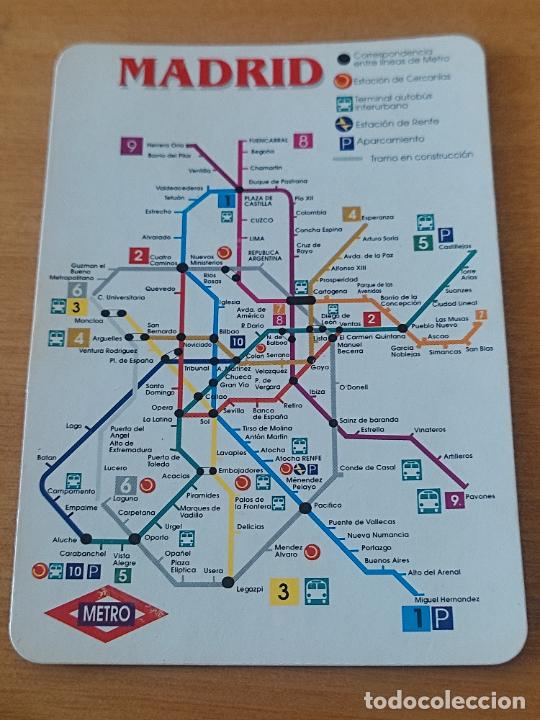 Coleccionismo Calendarios: METRO TREN MADRID PLANO CALENDARIO 1996 PUBLICIDAD BAR USADO