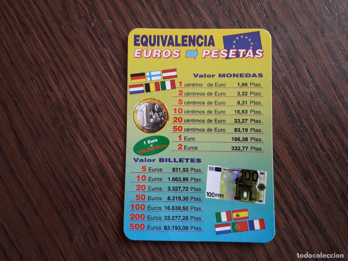 Coleccionismo calendarios: calendario de serie DLB 5.775, equivalencia de euros en pesetas, a&ntilde;o 2000