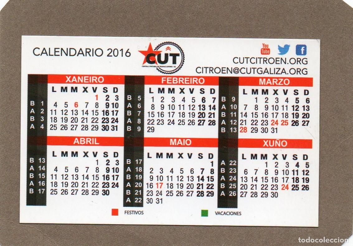 Coleccionismo Calendarios: Calendario de Publicidad 2016 - CUT - CITROEN