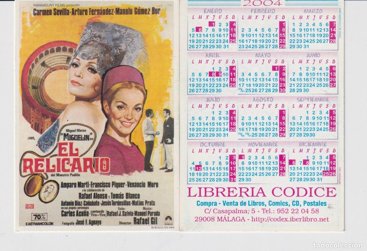 Coleccionismo Calendarios: CALENDARIO DE CINE A&Ntilde;O 2004 CON PUBLICIDAD DE LIBRERIA CODICE M&Aacute;LAGA EN ESPA&Ntilde;OL