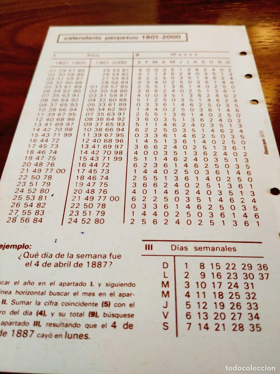 Coleccionismo calendarios: CALENDARIO PERPETUO 1801 - 2000 - Foto 1