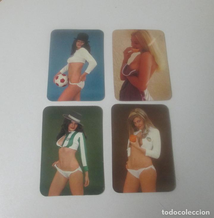 Collectables Calendars: LOTE 4 CALENDARIOS BOLSILLO CHICAS SEXY FUTBOL BETIS VALENCIA CF - 1977