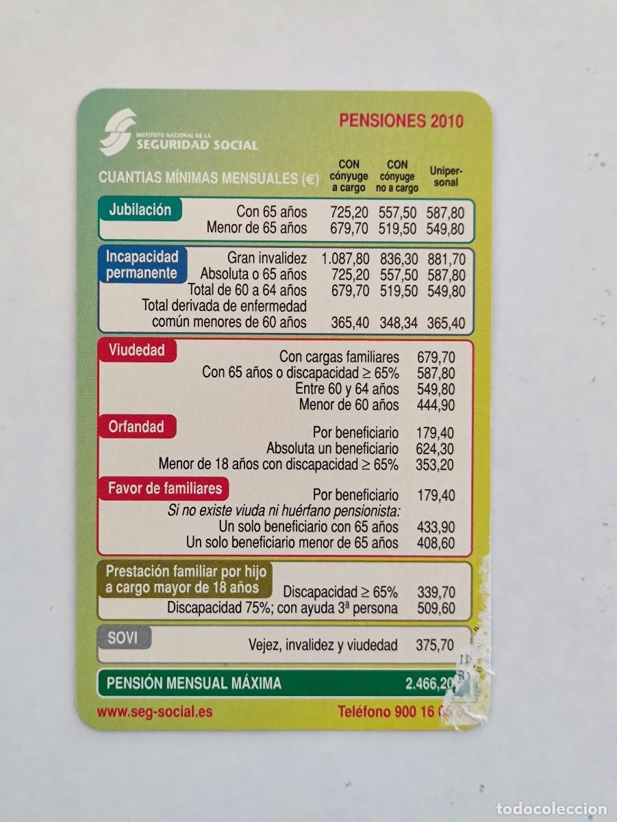 Coleccionismo calendarios: CALENDARIO BOLSILLO 2010 - SEGURIDAD SOCIAL