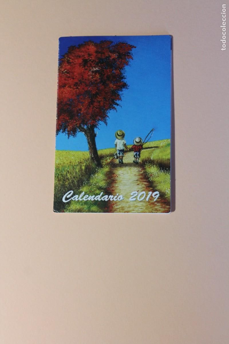 Sammeln von Kalendern: CALENDARIO DE BOLSILLO. DIPTICO. PINTORES CON LA BOCA Y CON EL PIE. ESPA&Ntilde;OL. A&Ntilde;O 2019.
