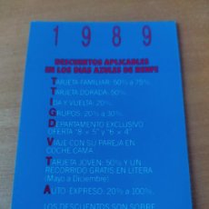 Coleccionismo Calendarios: RENFE DIAS AZULES 1989 CALENDARIO BOLSILLO PUBLICIDAD FERROCARRIL TRENES. Lote 401870429