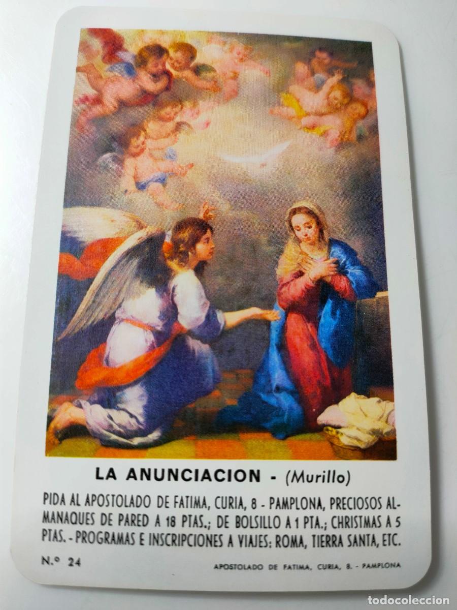 Collectables Calendars: Antiguo calendario fournier de bolsillo. Murillo. La Anunciaci&oacute;n. A&ntilde;o 1973.