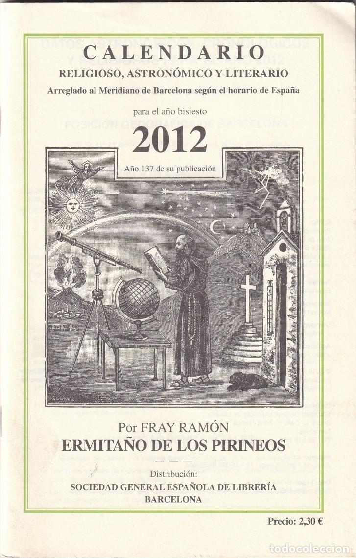 Sammeln von Kalendern: Calendario religioso, astron&oacute;mico y literario ... para el a&ntilde;o 2012