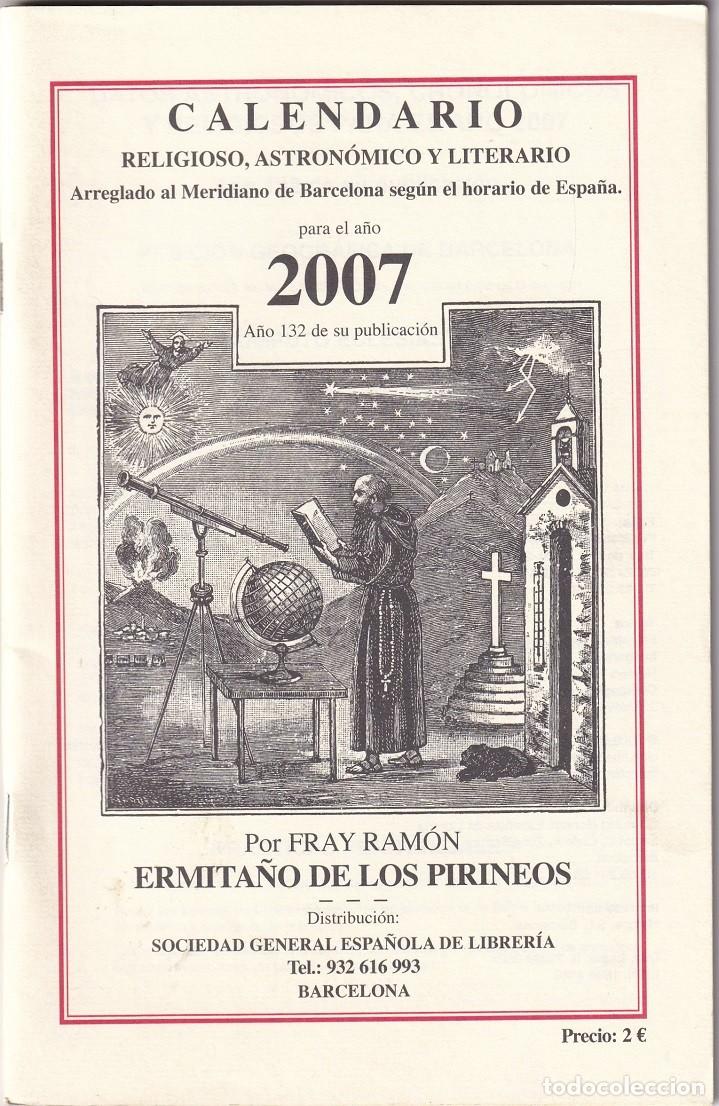 Coleccionismo Calendarios: Calendario religioso, astron&oacute;mico y literario ... para el a&ntilde;o 2007