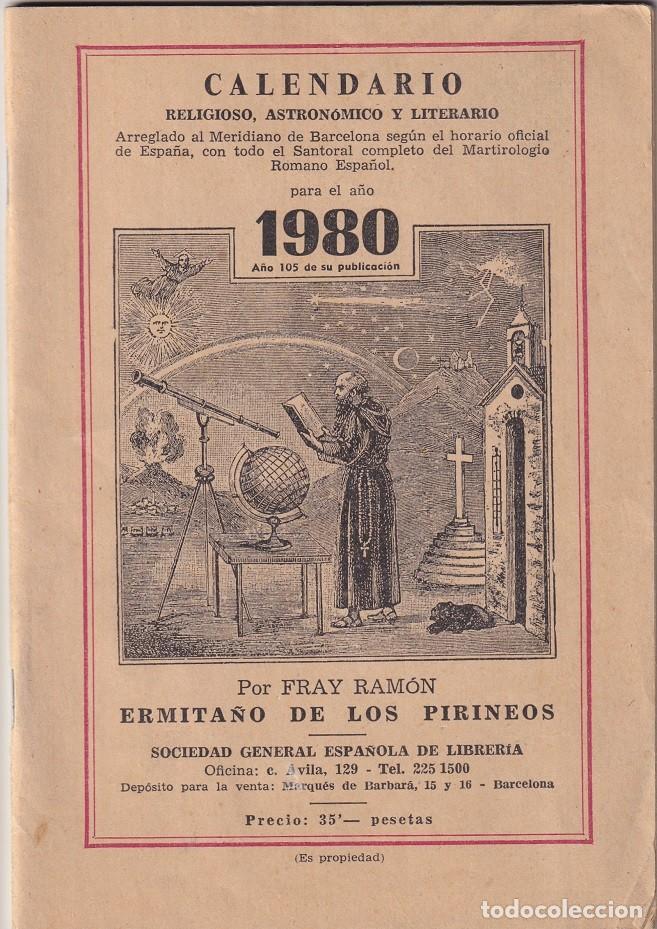 Collectables Calendars: Calendario religioso, astron&oacute;mico y literario ... para el a&ntilde;o 1980