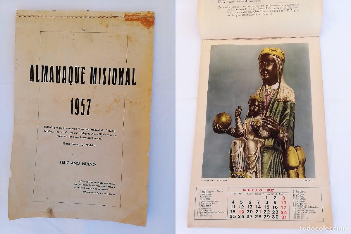 Collezionismo Calendari: CALENDARIO 1957 V&Iacute;RGENES. ALMANAQUE MISIONAL 1957 MISIONEROS HIJOS DEL INMACULADO CORAZ&Oacute;N DE MAR&Iacute;A.