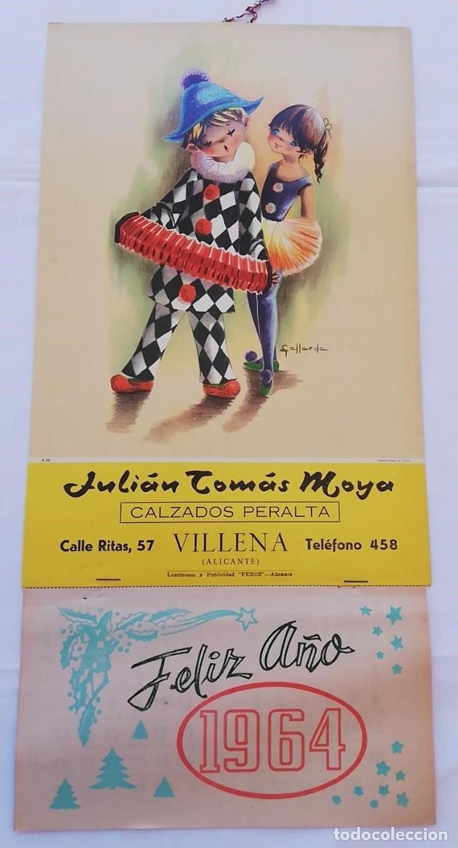 Collezionismo Calendari: JULI&Aacute;N TOM&Aacute;S MOYA. CALZADOS PERALTA (VILLENA) Dibujo ARLEQU&Iacute;N. 1964. GALLARDA (Dise&ntilde;o)