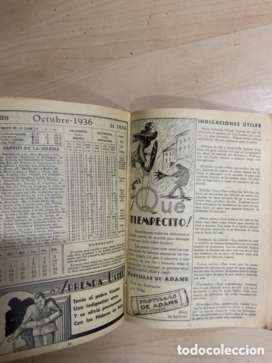 Coleccionismo calendarios: Almanaque de Ross 1936 - Foto 5
