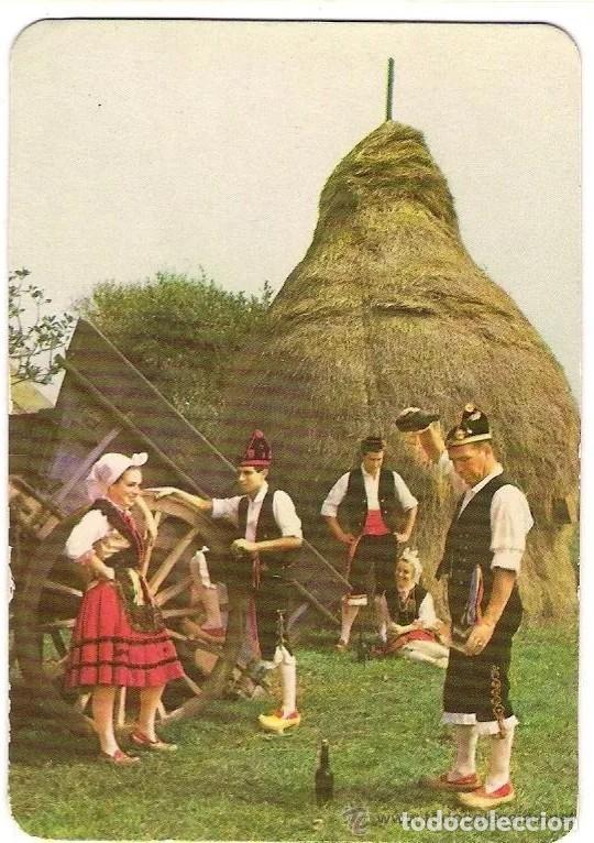 Coleccionismo Calendarios: -63419 CALENDARIO MUJERES Y HOMBRES CON TRAJE REGIONAL, A&Ntilde;O 1979, SERIE DLB 54031, CON PUBLICIDAD