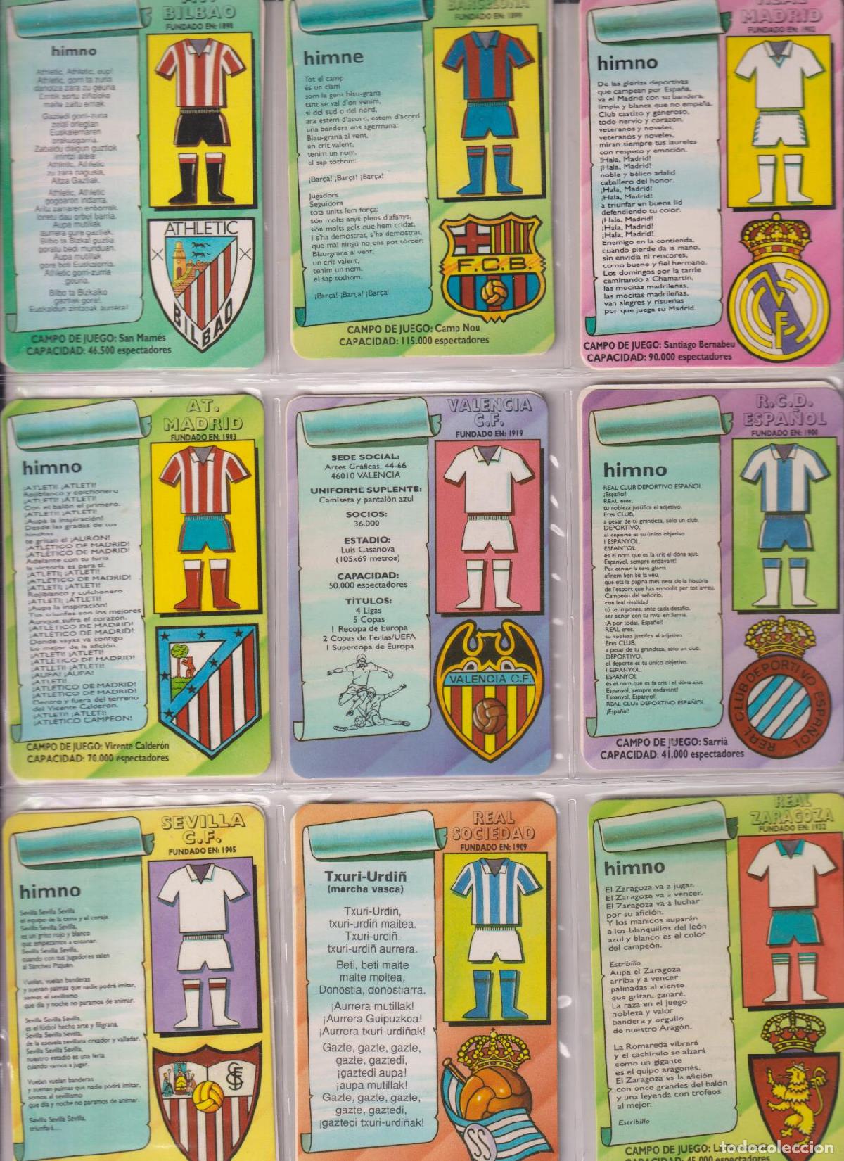 Collectables Calendars: Serie de 18 Calendarios para 1994. Equipos de 1&ordf; Divisi&oacute;n, Historia, Capacidad, Himno, T&iacute;tulos&hellip;