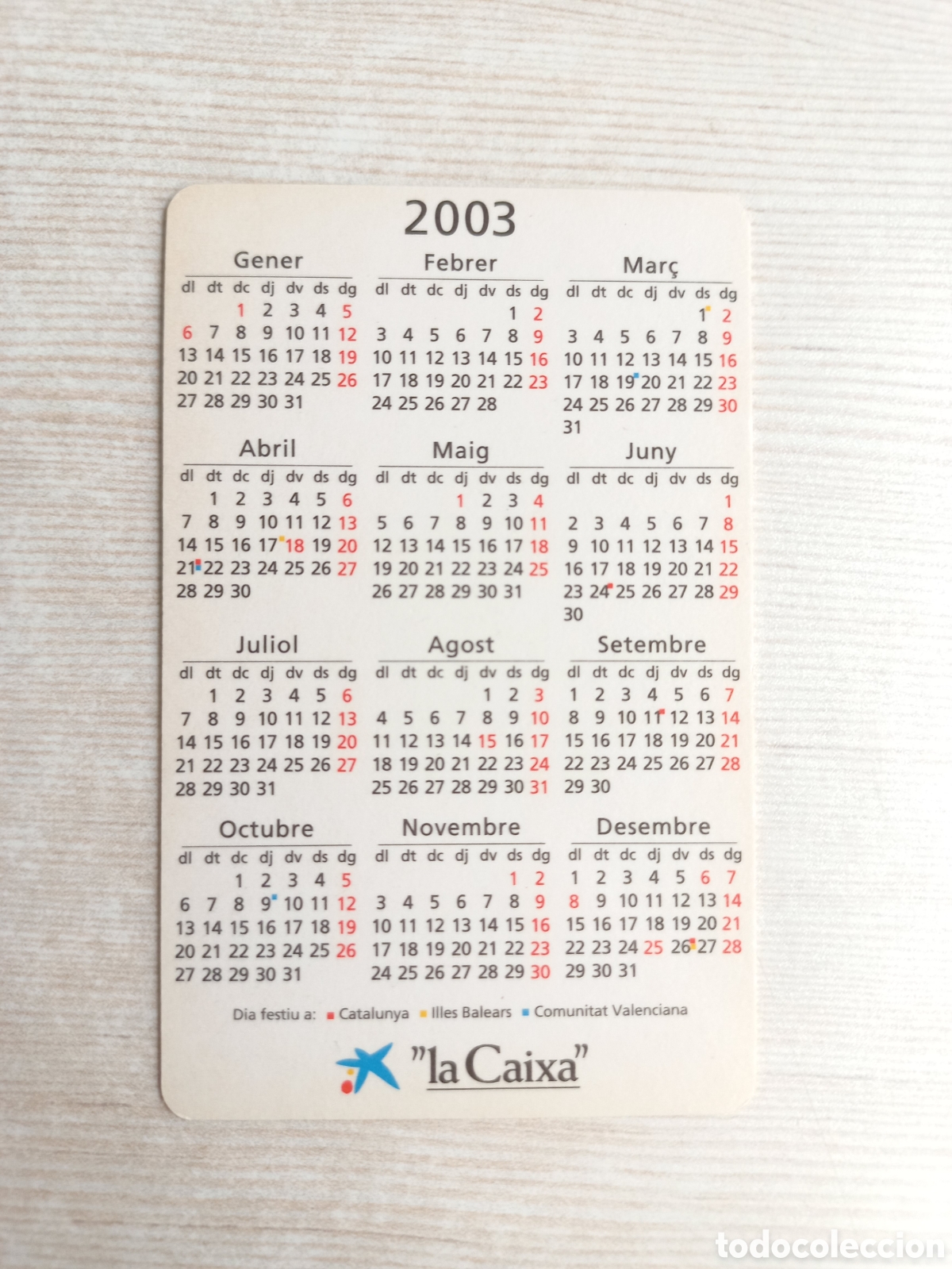 Coleccionismo calendarios: Calendario La Caixa 2003. - Foto 2