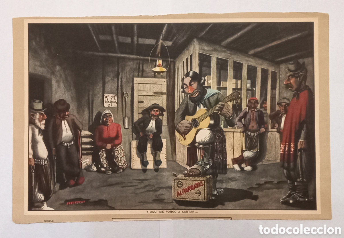 Sammeln von Kalendern: Antigua lamina de almanaque dibujo de F. Molina Campos 1940 env&iacute;o de M&aacute;laga