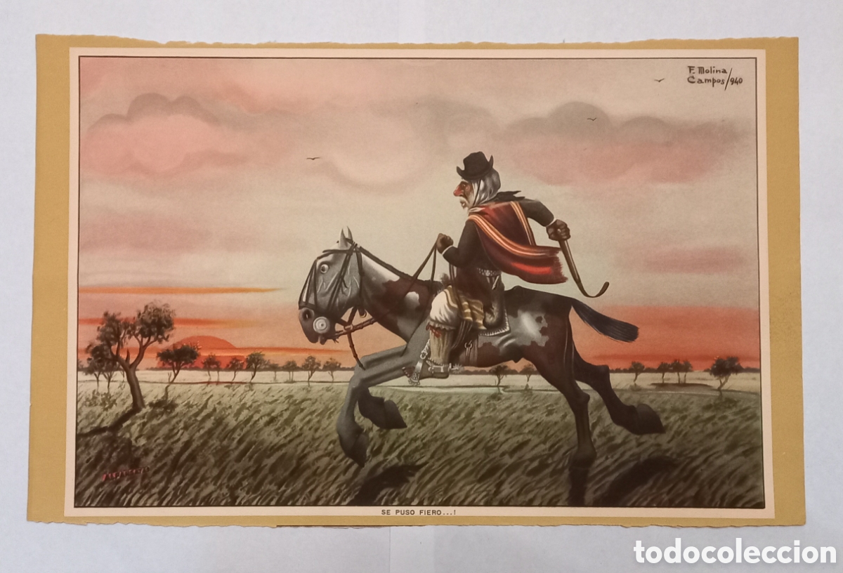 Sammeln von Kalendern: Antigua l&aacute;mina de almanaque dibujo de F. Molina Campos 1940 env&iacute;o de M&aacute;laga