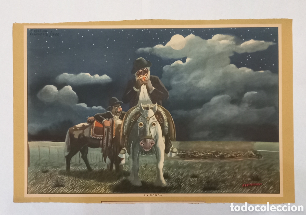 Sammeln von Kalendern: Antigua lamina de almanaque dibujo de F. Molina Campos 1940 env&iacute;o de M&aacute;laga