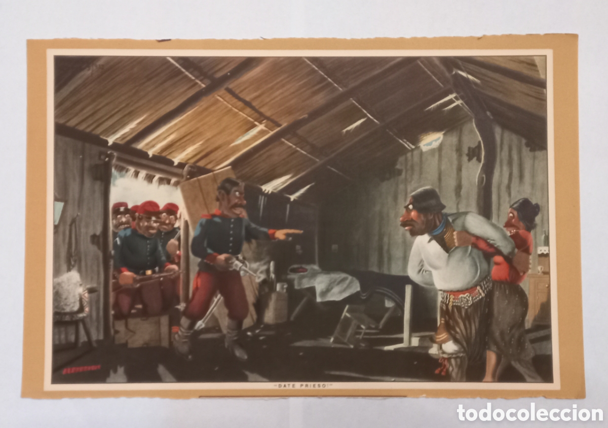 Sammeln von Kalendern: Antigua lamina de almanaque dibujo de F. Molina Campos 1940 env&iacute;o de M&aacute;laga