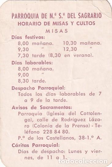 Collectables Calendars: Calendario Parroquia de Nuestra Se&ntilde;ora del Sagrario 1968 misas.
