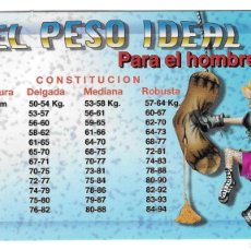 Coleccionismo Calendarios: CALENDARIO AÑO 2005. EL PESO IDEAL PARA EL HOMBRE. 11-05RR94