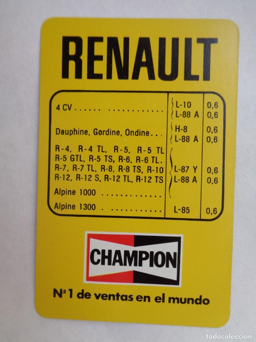 Coleccionismo Calendarios: CALENDARIO DE BOLSILLO FOURNIER DE 1977 : RENAULT - CHAMPION , NUMERO 1 EN VENTAS