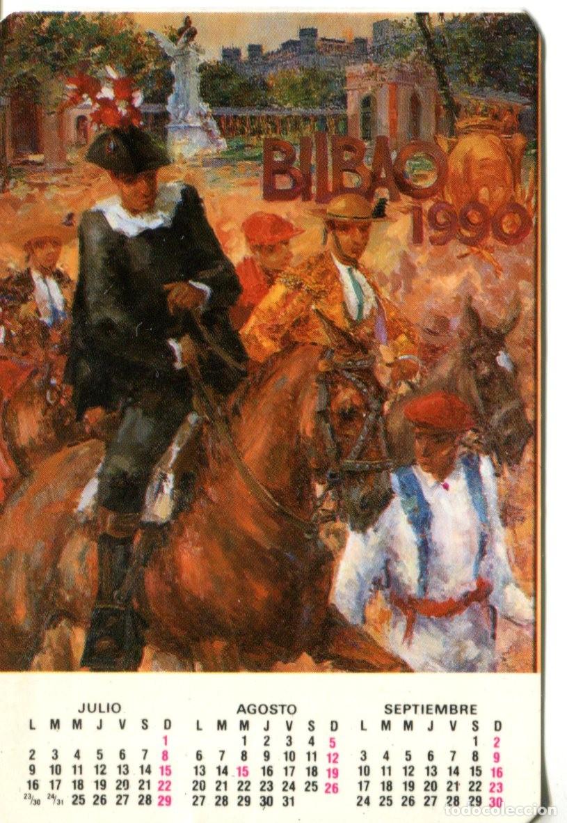 Coleccionismo calendarios: CALENDARIO TAURINO SEMANA GRANDE BILBAO AGOSTO 1990 TOROS