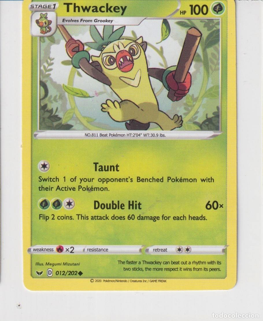 Collectables Calendars: CARTAS DE POK&Eacute;MON THWACKEY CV 100 DEL A&Ntilde;O 2020