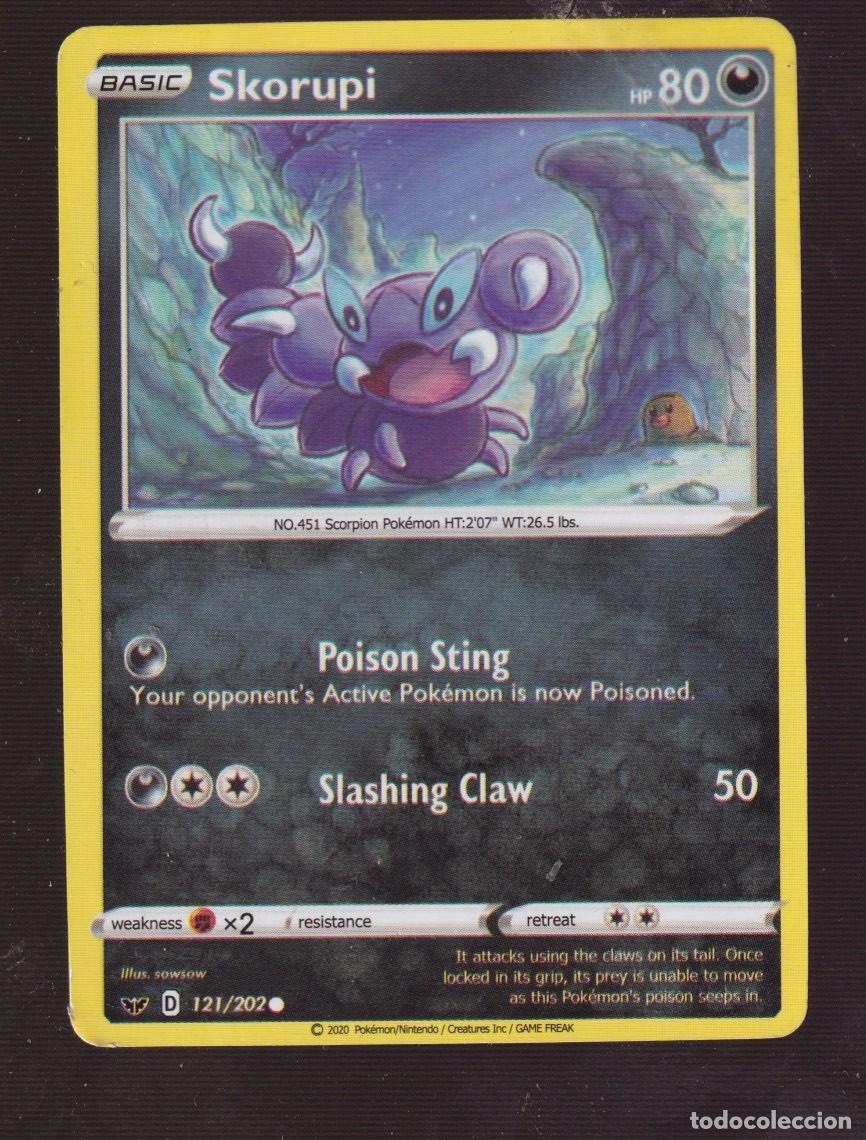 Coleccionismo Calendarios: CARTAS DE POK&Eacute;MON SKORUPI CV 80 DEL A&Ntilde;O 2020