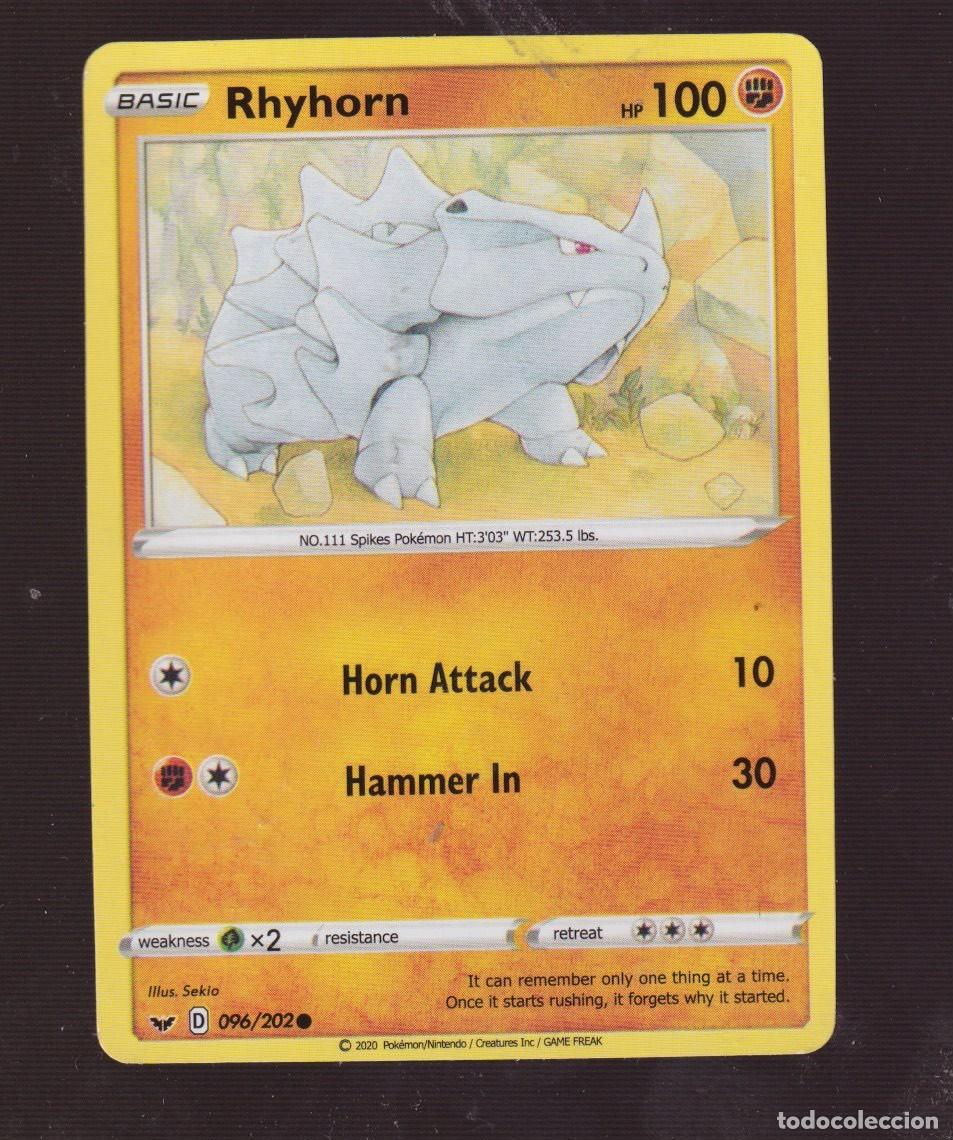 Coleccionismo Calendarios: CARTAS DE POK&Eacute;MON RHYHORN CV 100 DEL A&Ntilde;O 2020
