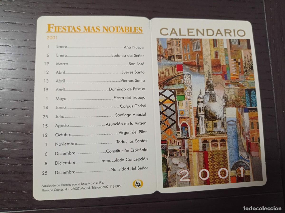 Coleccionismo Calendarios: CALENDARIO PUBLICITARIO. ASOCIACI&Oacute;N DE PINTORES CON LA BOCA Y CON EL PIE. A&Ntilde;O 2001