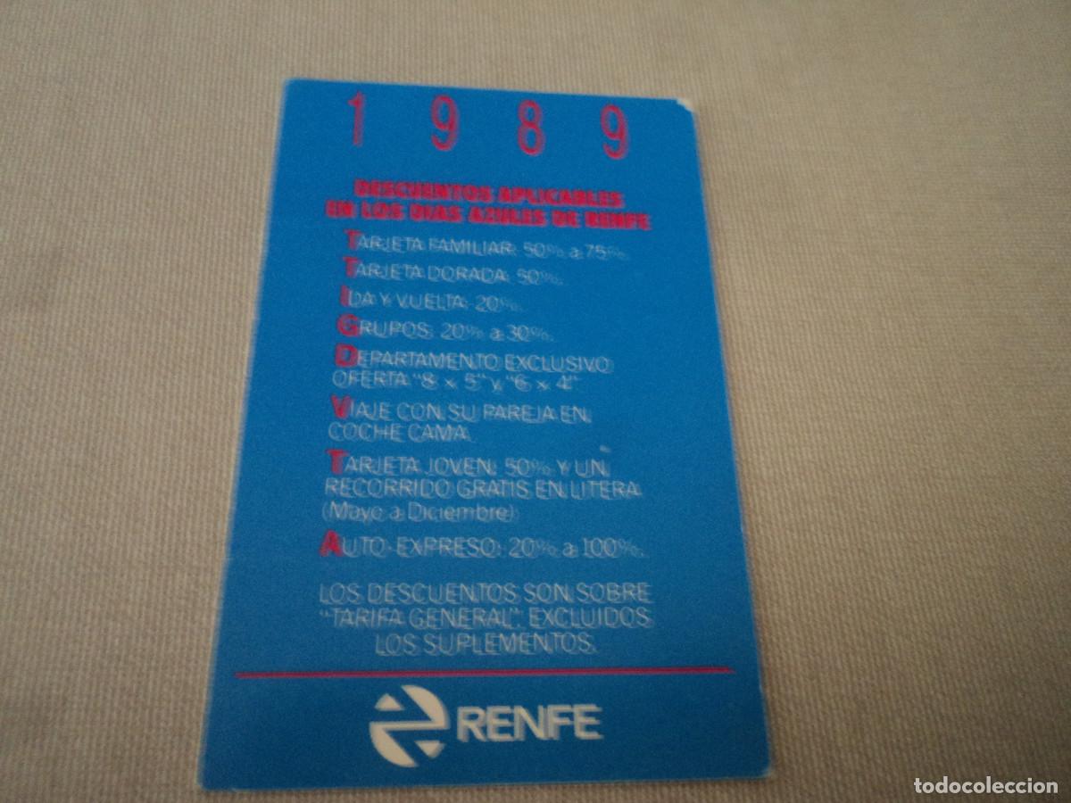Collectionnisme Calendriers: calendario renfe, dias azules 1989