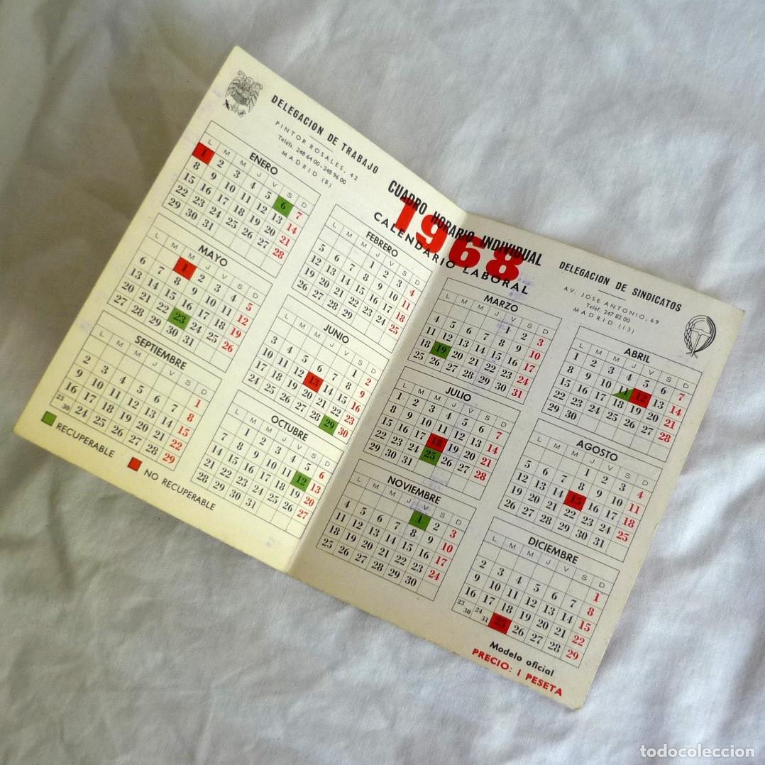 Collectables Calendars: Calendario laboral 1968 Delegaci&oacute;n de trabajo, Delegaci&oacute;n de sindicatos