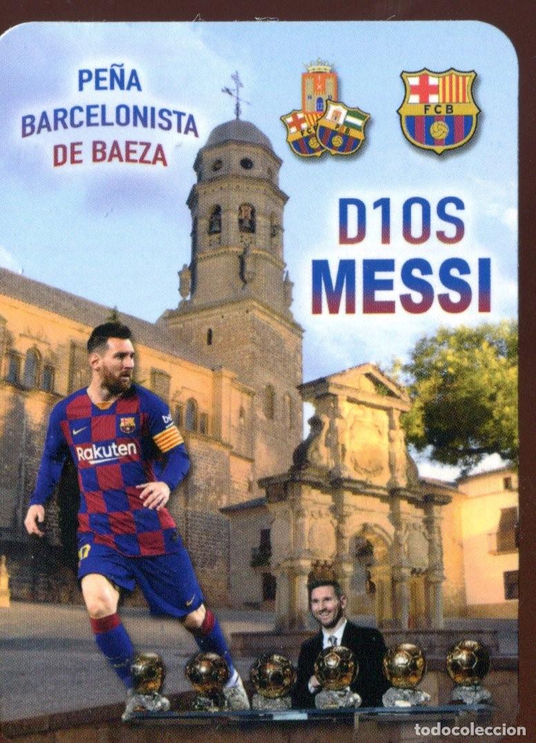 Coleccionismo calendarios: CALENDARIO PUBLICITARIO - FCB BARCELONA MESSI 2020 - PE&Ntilde;A BARCELONISTA DE BAEZA (JAEN)