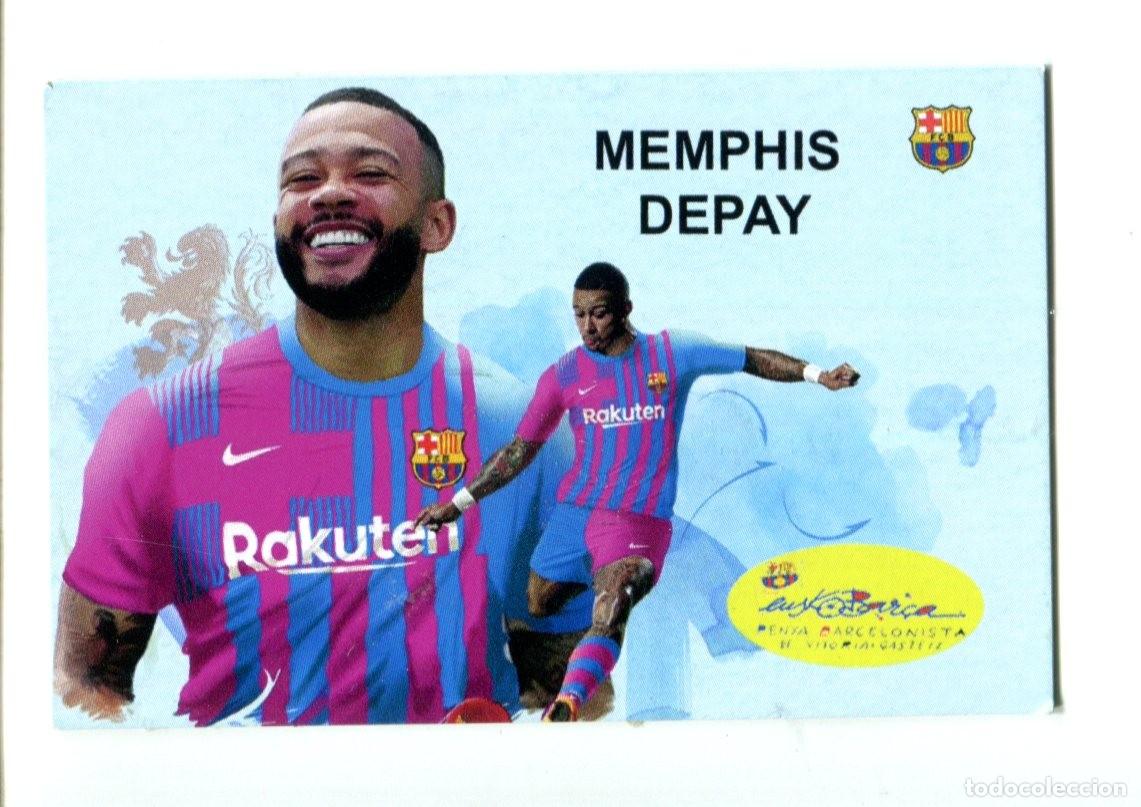Coleccionismo calendarios: CALENDARIO PUBLICITARIO FUTBOL- FCB BARCELONA 2022- memphis depay