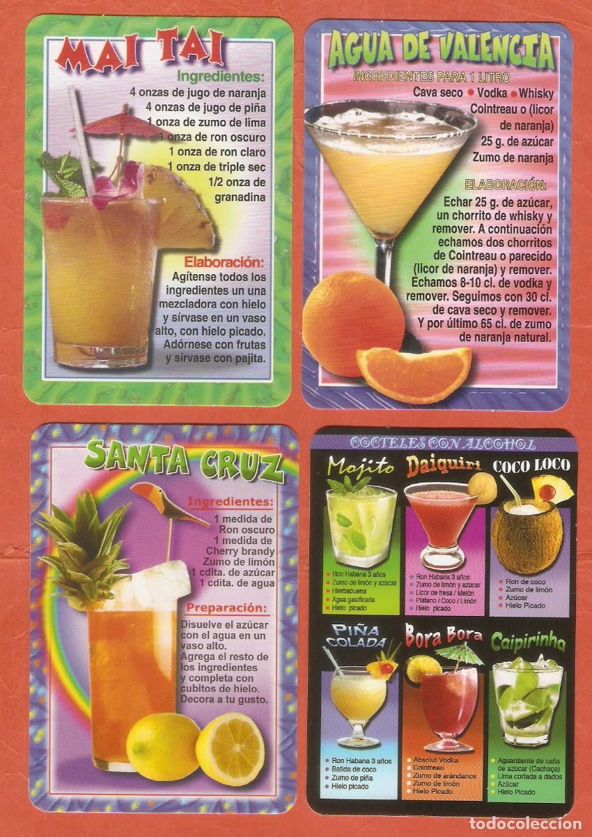 Coleccionismo Calendarios: 4 CALENDARIOS DE BOLSILLO DE SERIE A&Ntilde;OS 2012 -2014 BEBIDAS - COCTELES - VER FOTO REVERSOS