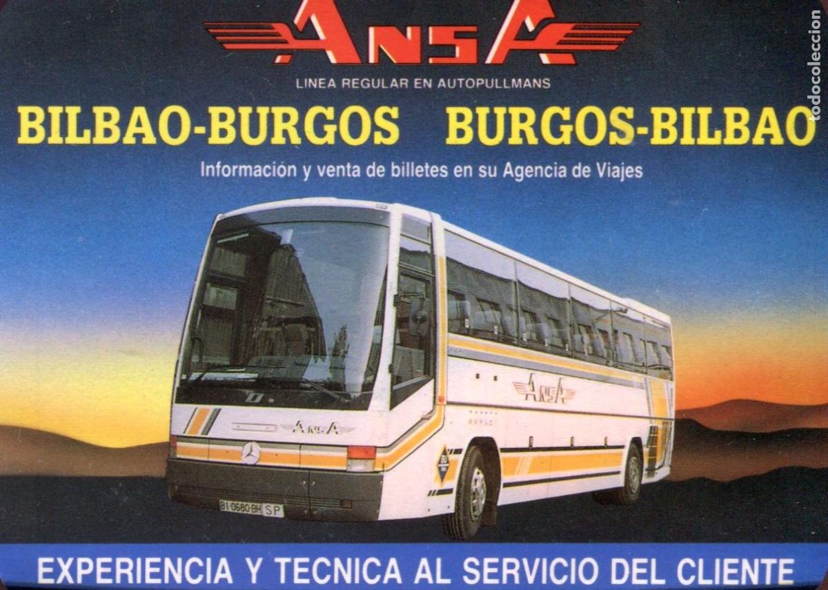 Coleccionismo calendarios: CALENDARIO PUBLICITARIO. AUTOBUS AUTOBUSES DEL NORTE. ANSA. BILBAO-BURGOS. A&Ntilde;O 1992