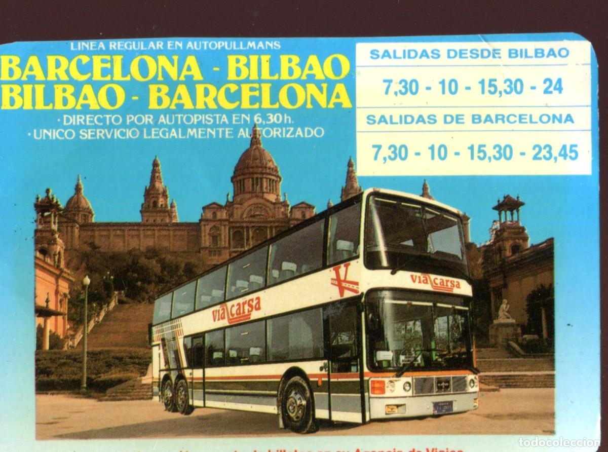Coleccionismo calendarios: CALENDARIO PUBLICITARIO. AUTOB&Uacute;S. AUTOPULLMANS. BARCELONA-BILBAO. BILBAO-BARCELONA. A&Ntilde;O 1989