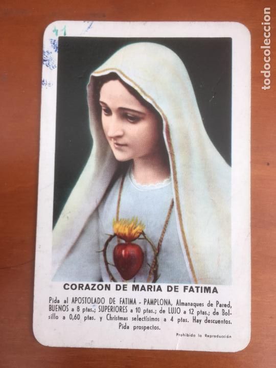 Collectables Calendars: fournier corazon maria de fatima 1961 calendario original